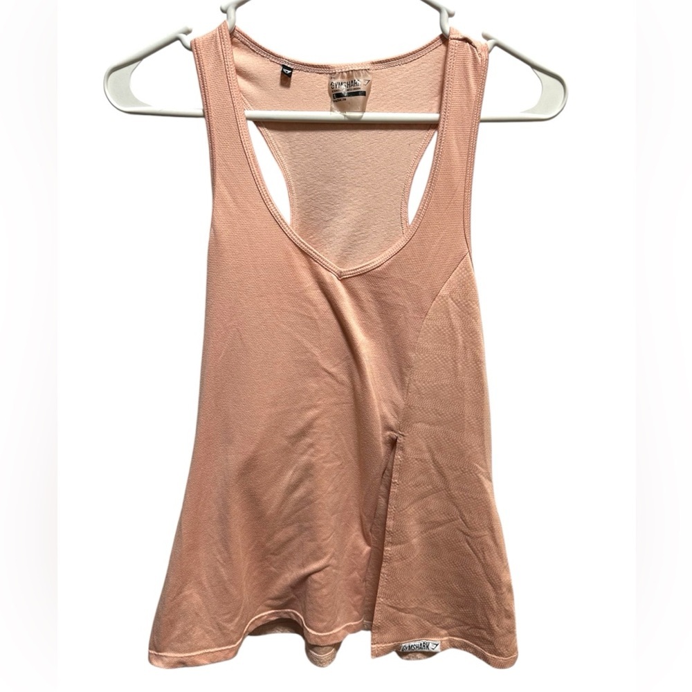 GYMSHARK PINK OPEN FRONT TIE TANK TOP - Picture 2 of 4